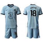 Men 2020-2021 club Chelsea away Light blue 18 Soccer Jerseys