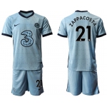 Men 2020-2021 club Chelsea away Light blue 21 Soccer Jerseys