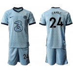 Men 2020-2021 club Chelsea away Light blue 24 Soccer Jerseys