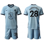 Men 2020-2021 club Chelsea away Light blue 28 Soccer Jerseys