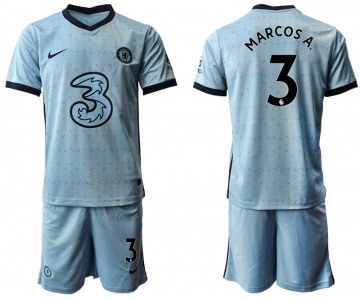 Men 2020-2021 club Chelsea away Light blue 3 Soccer Jerseys