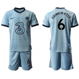 Men 2020-2021 club Chelsea away Light blue 6 Soccer Jerseys