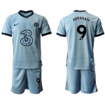 Men 2020-2021 club Chelsea away Light blue 9 Soccer Jerseys