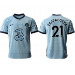 Men 2020-2021 club Chelsea away aaa version 21 Light blue Soccer Jerseys