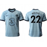 Men 2020-2021 club Chelsea away aaa version 22 Light blue Soccer Jerseys