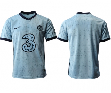 Men 2020-2021 club Chelsea away aaa version blank Light blue Soccer Jerseys