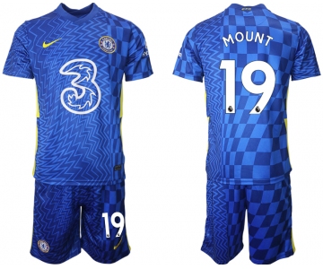 Men 2021-2022 Club Chelsea FC home blue 19 Nike Soccer Jerseys