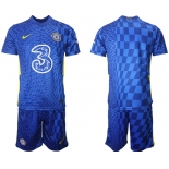 Men 2021-2022 Club Chelsea FC home blue blank Nike Soccer Jerseys