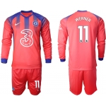 Men 2021 Chelsea away Long sleeve 11 soccer jerseys