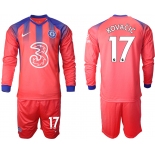 Men 2021 Chelsea away Long sleeve 17 soccer jerseys