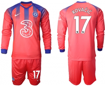 Men 2021 Chelsea away Long sleeve 17 soccer jerseys