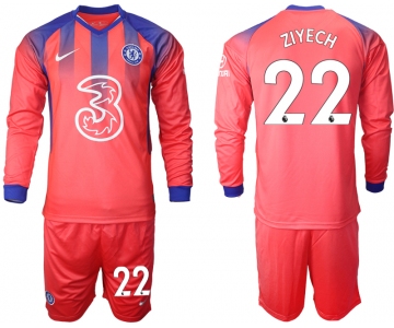 Men 2021 Chelsea away Long sleeve 22 soccer jerseys