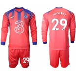 Men 2021 Chelsea away Long sleeve 29 soccer jerseys