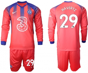 Men 2021 Chelsea away Long sleeve 29 soccer jerseys