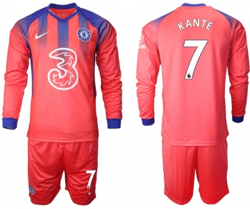 Men 2021 Chelsea away Long sleeve 7 soccer jerseys