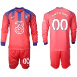 Men 2021 Chelsea away Long sleeve any name soccer jerseys