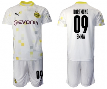 Men 2020-2021 club Borussia Dortmund Second away 09 white Soccer Jerseys