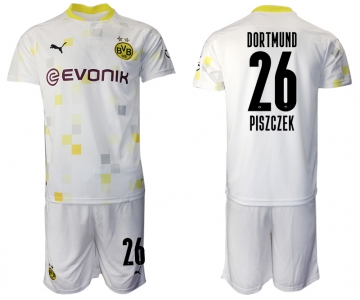 Men 2020-2021 club Borussia Dortmund Second away 26 white Soccer Jerseys