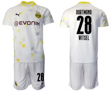 Men 2020-2021 club Borussia Dortmund Second away 28 white Soccer Jerseys