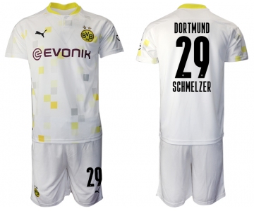 Men 2020-2021 club Borussia Dortmund Second away 29 white Soccer Jerseys