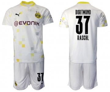 Men 2020-2021 club Borussia Dortmund Second away 37 white Soccer Jerseys