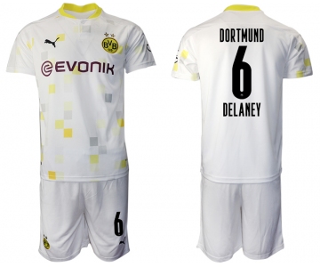 Men 2020-2021 club Borussia Dortmund Second away 6 white Soccer Jerseys