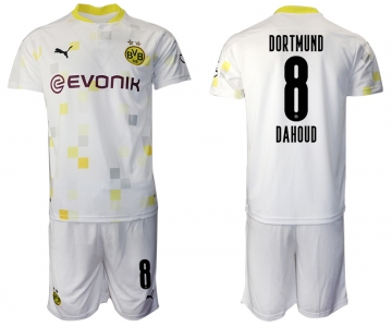 Men 2020-2021 club Borussia Dortmund Second away 8 white Soccer Jerseys