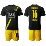 Men 2020-2021 club Borussia Dortmund away 16 black Soccer Jerseys