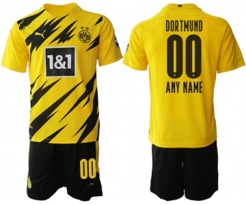 Men 2020-2021 club Borussia Dortmund home customized yellow Soccer Jerseys