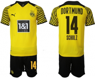 Men 2021-2022 Club Borussia Dortmund home 14 yellow Soccer Jersey