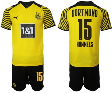 Men 2021-2022 Club Borussia Dortmund home 15 yellow Soccer Jersey