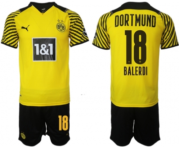 Men 2021-2022 Club Borussia Dortmund home 18 yellow Soccer Jersey