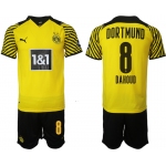 Men 2021-2022 Club Borussia Dortmund home 8 yellow Soccer Jersey