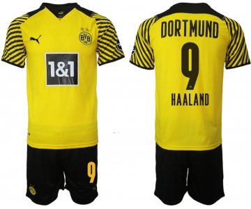 Men 2021-2022 Club Borussia Dortmund home 9 yellow Soccer Jersey