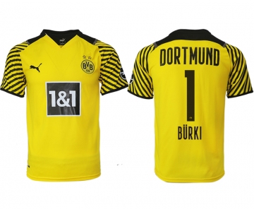 Men 2021-2022 Club Borussia Dortmund home yellow aaa version 1 Soccer Jersey