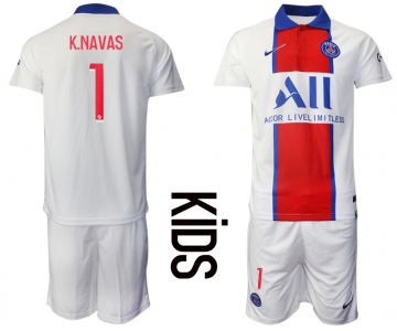 Youth 2020-2021 club Paris St German away 1 white Soccer Jerseys