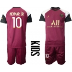 Youth 2020-2021 club Paris St German away 10 red Soccer Jerseys