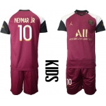 Youth 2020-2021 club Paris St German away 10 red Soccer Jerseys