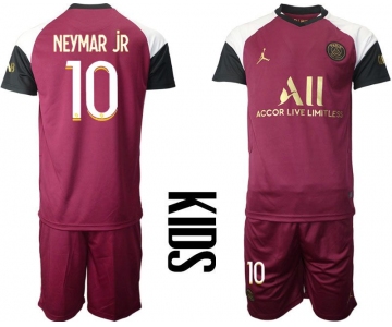 Youth 2020-2021 club Paris St German away 10 red Soccer Jerseys