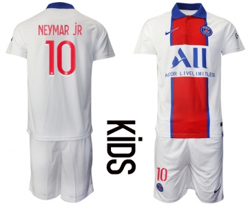 Youth 2020-2021 club Paris St German away 10 white Soccer Jerseys