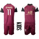 Youth 2020-2021 club Paris St German away 11 red Soccer Jerseys