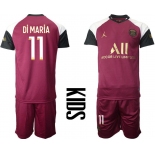 Youth 2020-2021 club Paris St German away 11 red Soccer Jerseys