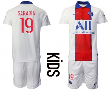 Youth 2020-2021 club Paris St German away 19 white Soccer Jerseys