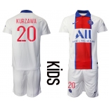 Youth 2020-2021 club Paris St German away 20 white Soccer Jerseys