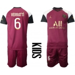 Youth 2020-2021 club Paris St German away 6 red Soccer Jerseys