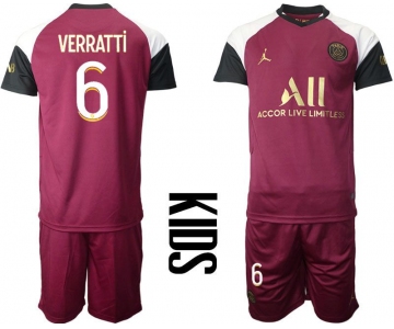 Youth 2020-2021 club Paris St German away 6 red Soccer Jerseys