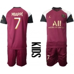 Youth 2020-2021 club Paris St German away 7 red Soccer Jerseys