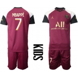 Youth 2020-2021 club Paris St German away 7 red Soccer Jerseys