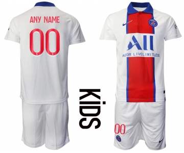 Youth 2020-2021 club Paris St German away customized white Soccer Jerseys