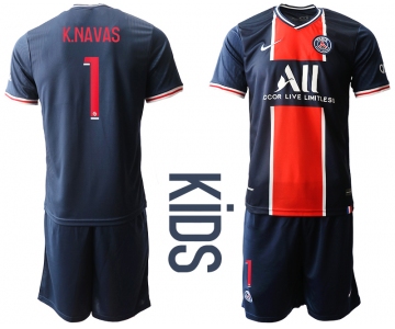 Youth 2020-2021 club Paris St German home 1 blue Soccer Jerseys